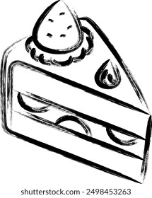 Icono de comida escrito con pincel ilustración shortcake