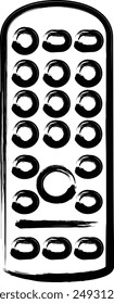 Brush-written home appliance illustration remote control