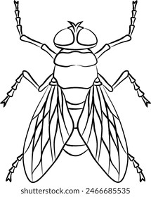 Brush-written insect single icon fly