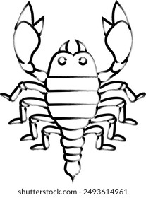 Brush-written insect single icon scorpion