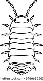 Brush-written insect single item icon Pillbug