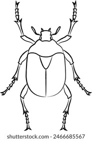 Icono de un solo artículo de insecto escrito con pincel Kanabun