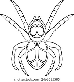 Brush-written insect single item icon Jumping spider