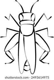 Brush-written insect single item icon Tonosama grasshopper