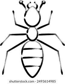 Brush-written insect single item icon ant