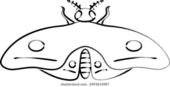 Brush-written insect single item icon moth