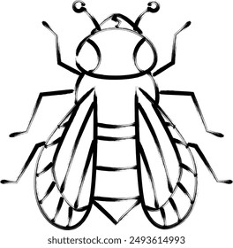 Brush-written insect single item icon bee