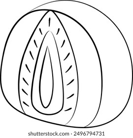Brush-written Japanese sweets food single item icon Strawberry Daifuku