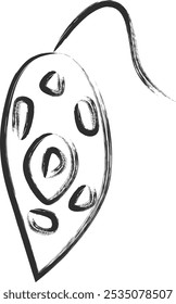 Brush-written microorganism single icon Euglena