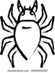 Brush-written mini insect illustration icon mite