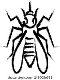 Ilustración de insecto mini escrito con pincel icono mosquito
