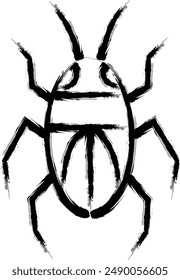 Brush-written mini insect illustration icon cockroach