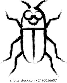 Brush-written mini insect illustration icon firefly