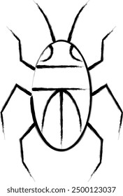 Brush-written mini insect illustration icon cockroach