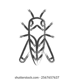 Brush-written mini insect single icon Tonosama grasshopper