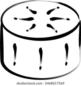 Brush-written oden ingredient single item icon radish