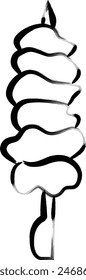 Brush-written oden ingredient single item icon beef tendon