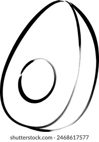 Brush-written oden ingredient single item icon boiled egg