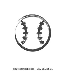 Brush-written sports-related single item icon baseball ball