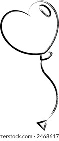 Brush-written Valentine illustration icon balloon