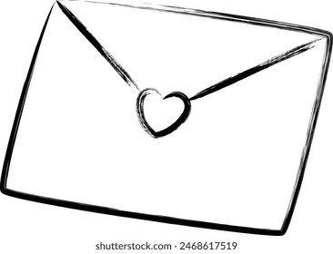 Brush-written Valentine illustration love letter