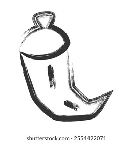Brush-written vegetable single item icon chili pepper