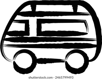 Brush-written vehicle icon illustration ambulance