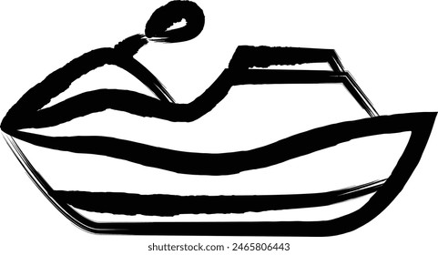 Brush-written vehicle icon illustration boat race