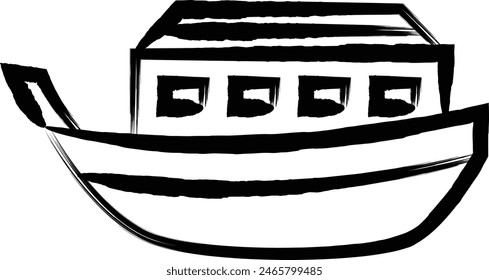 Brush-written vehicle icon illustration Pleasure boat