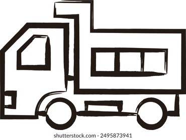Brush-written vehicle single item icon dump truck