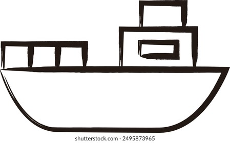 Brush-written vehicle single item icon fishing boat