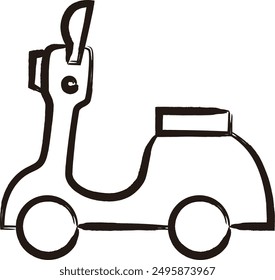 Brush-written vehicle single item icon Moped bike