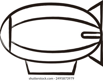 Brush-written vehicle single item icon airship