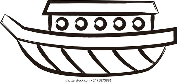 Brush-written vehicle single item icon Pleasure boat