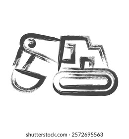 Brush-written vehicle-related single item icon: Excavator car