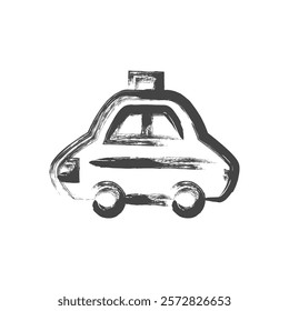 Brush-written vehicle-related single item icon Police car