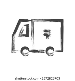 Brush-written vehicle-related single item icon Postal car