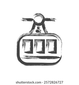 Brush-written vehicle-related single item icon Ropeway