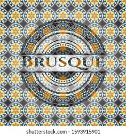 Brusque arabesque badge. arabic decoration.