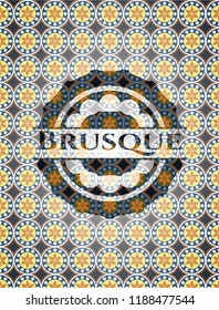 Brusque arabic style emblem. Arabesque decoration.
