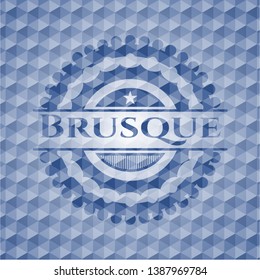 Brusque blue hexagon emblem. Vector Illustration. Detailed.