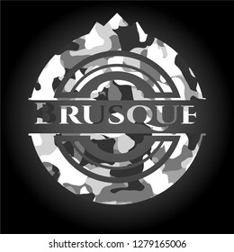 Brusque on grey camouflage texture