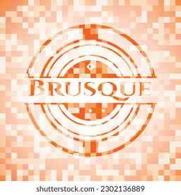 Brusque orange mosaic emblem with background 