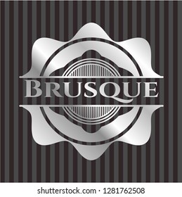 Brusque silvery shiny emblem