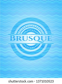 Brusque sky blue water style emblem.