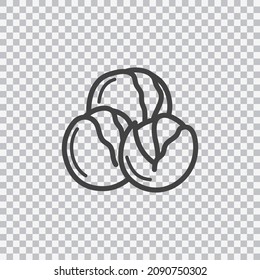 Pincel Salta el icono de la línea. Vector aislado sobre fondo transparente.