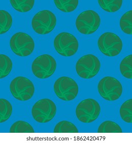 Brussel sprouts,seamless pattern on dark blue background.