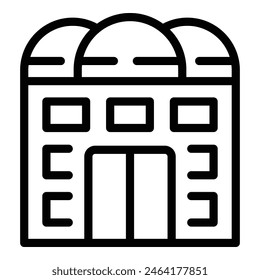 Icono de la arquitectura de Bruselas - Vector esquemático. Vista horizontal. Lugar famoso nacional de Bélgica