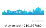 Brussels, Belgium Low Poly Skyline Clip Art City Design. Geometric Polygon Graphic Horizon Icon. Vector Illustration Symbol.
