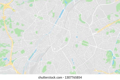 Brussels, Belgium, printable map, designed as a high quality background for high contrast icons and information in the foreground.